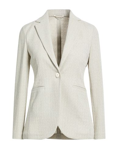 Woman Blazer Light grey Size 6 Cotton, Linen, Polyamide