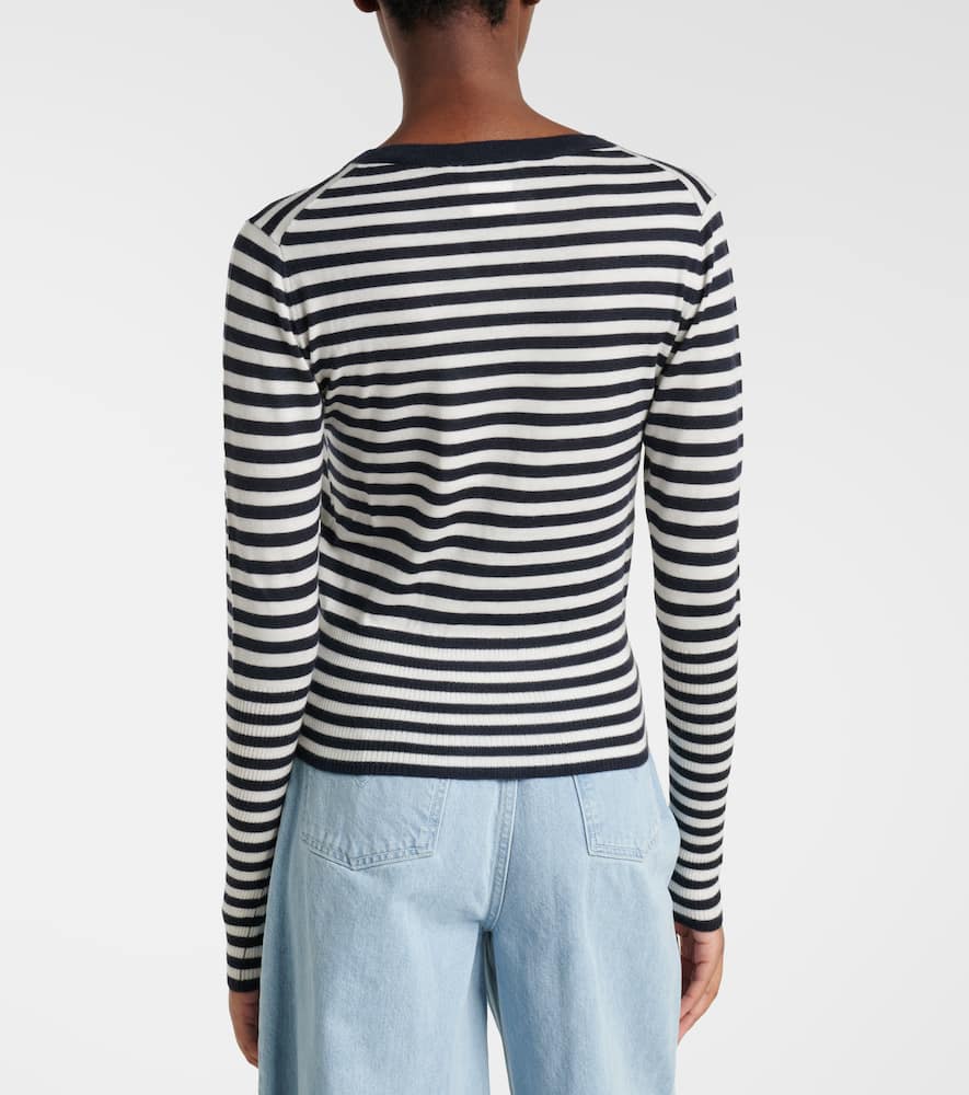 Striped cashmere Henley sweater