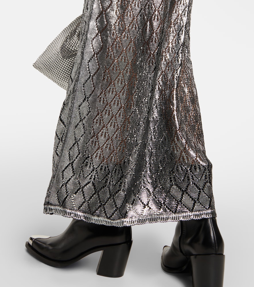 Metallic knit maxi dress