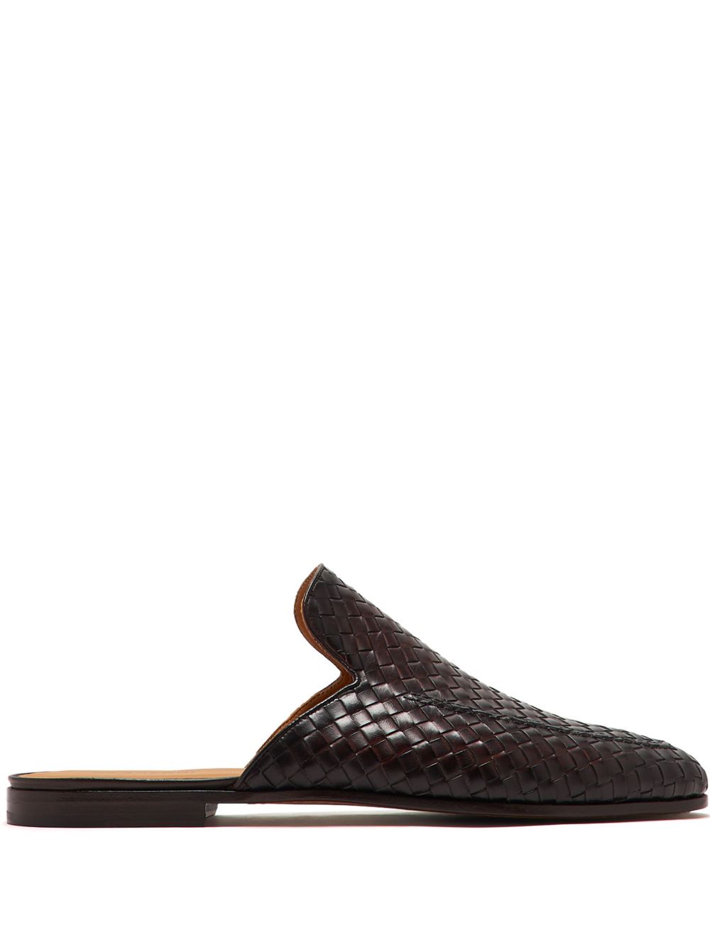 Woven leather mules - Brown