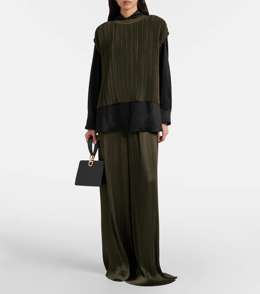 Cedre plissé satin top