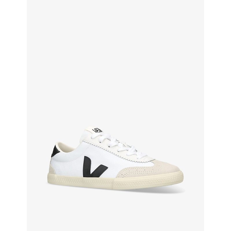 Womens White/blk Women's Volley Logo-embroidered Canvas Low-top Trainers
