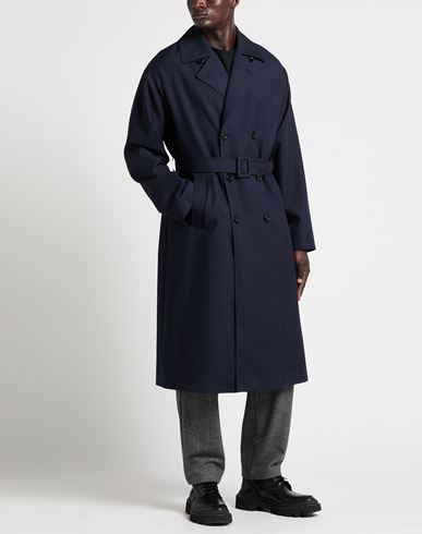 Man Overcoat & Trench Coat Navy Size 42 Virgin Wool, Mohair wool