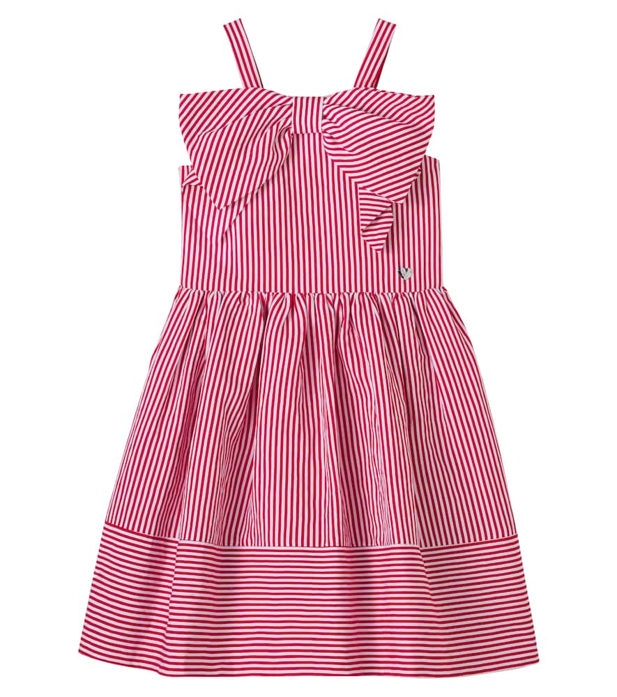 Bow-detail striped dress