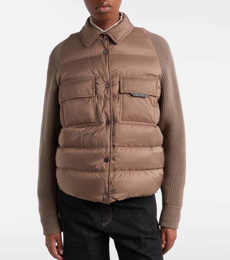 Wool, cashmere, and silk down jacket