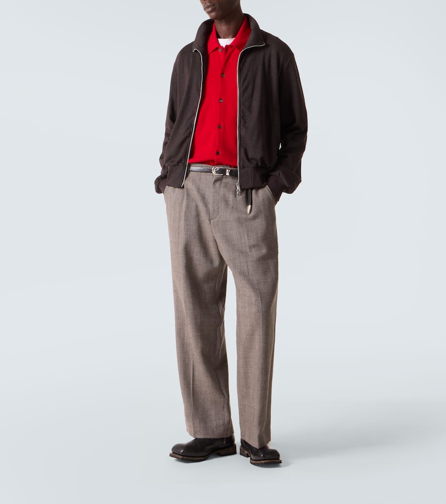Mob ribbed-knit cotton-blend bomber jacket