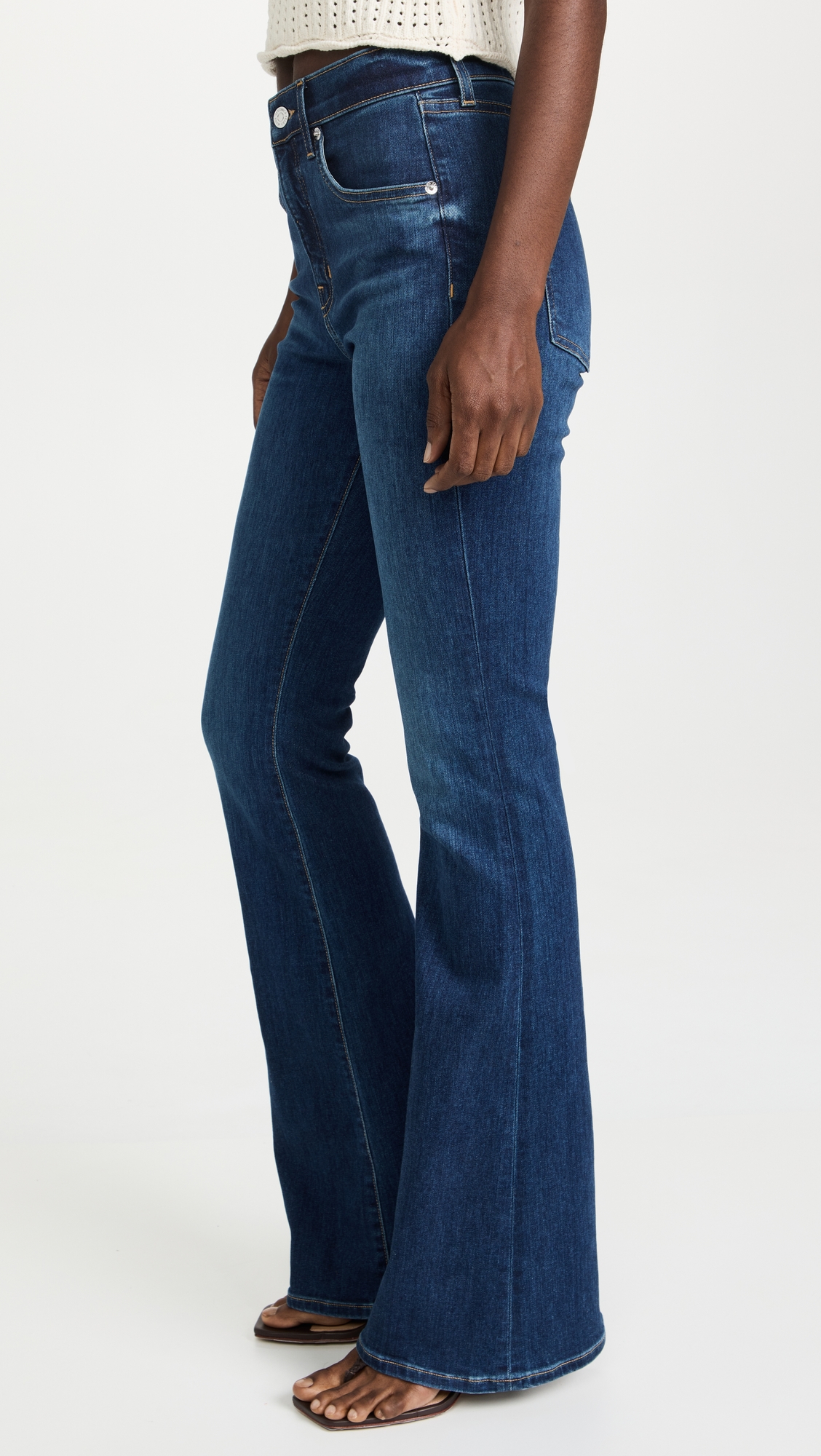 Beverly High Rise Skinny Flare Jeans Bright Blue