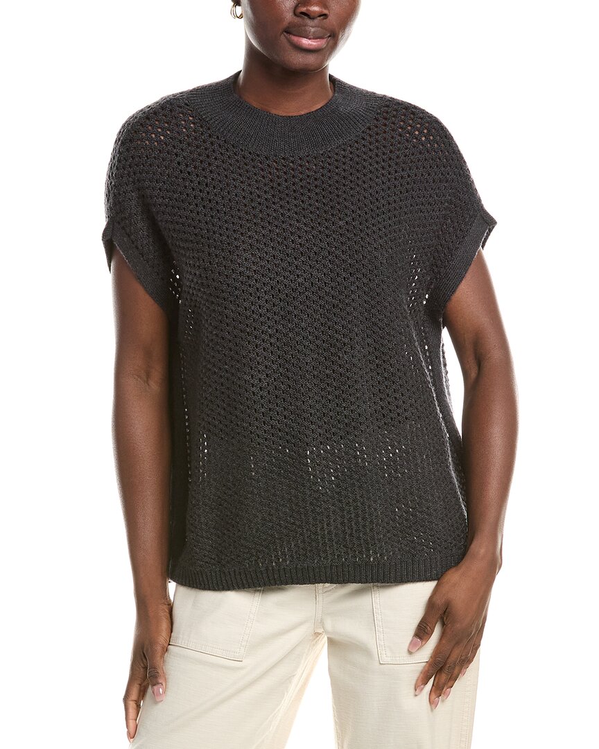 Mock Neck Wool Square Sweater