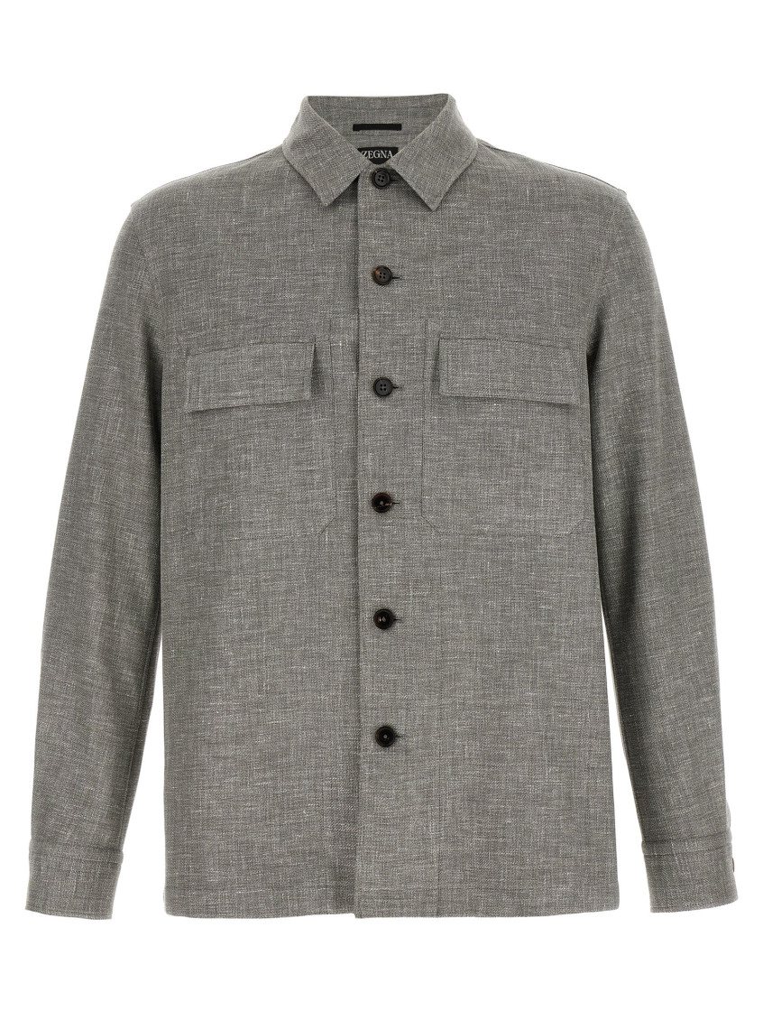 Zegna - crossover overshirt jacket chest pocket