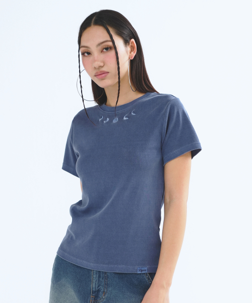 P. O.M SOLID PIGMENT TEE BLUE