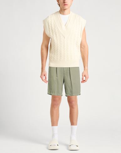 Man Shorts & Bermuda Shorts Military green Size 28 Cotton, Linen, Lyocell