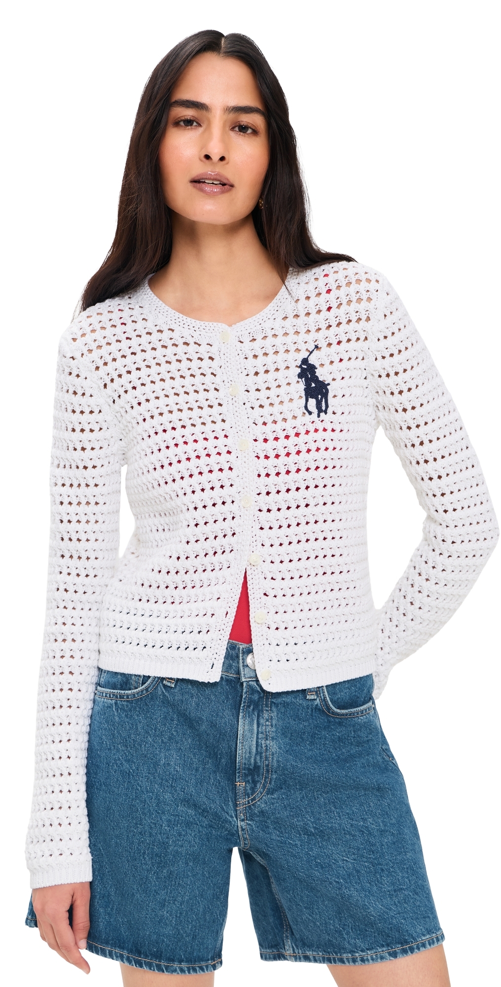 Big Pony Crochet Cardigan White