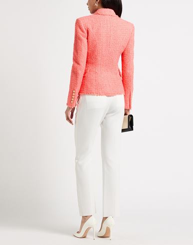 Woman Blazer Coral Size 4 Polyamide, Virgin Wool, Cotton