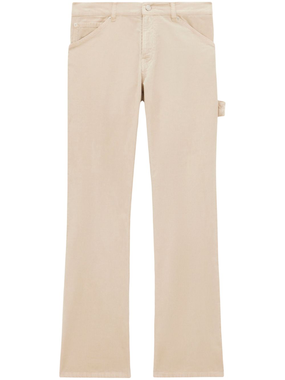 Velvet-effect flared trousers - 1021 CLAY