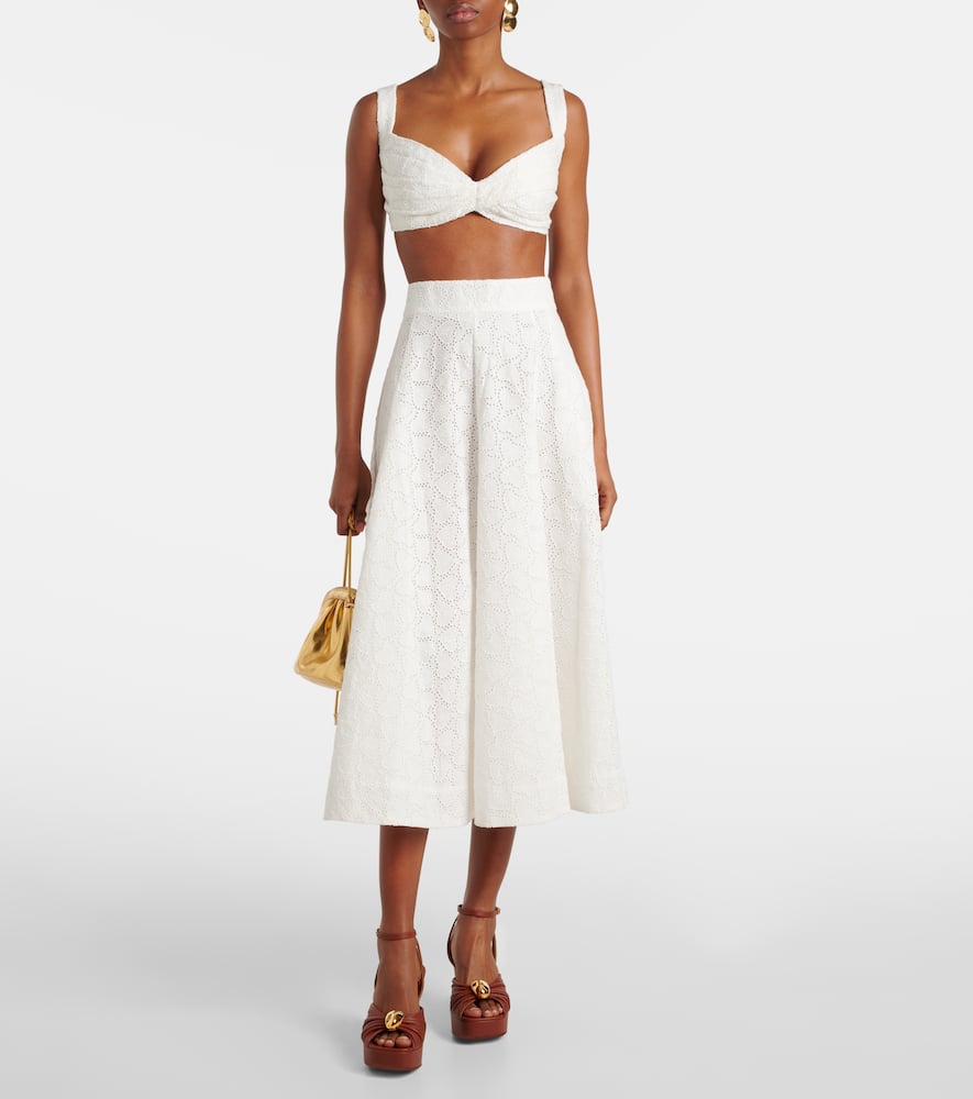 Zimmermann Crush Embroidered linen bra top