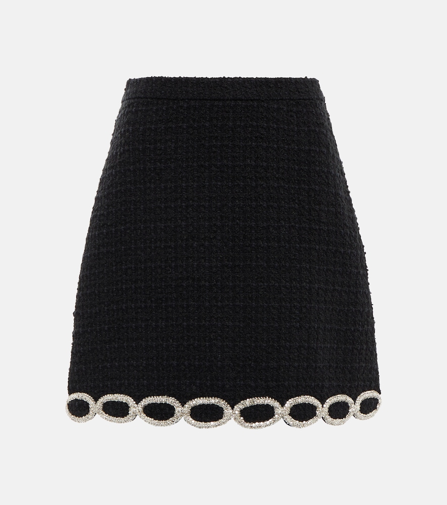 Embellished tweed miniskirt