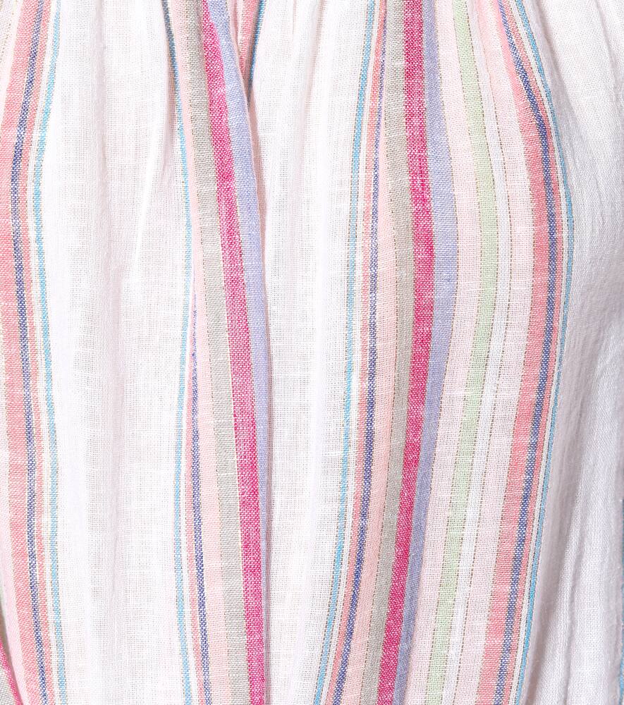 Cinthia striped linen-blend minidress