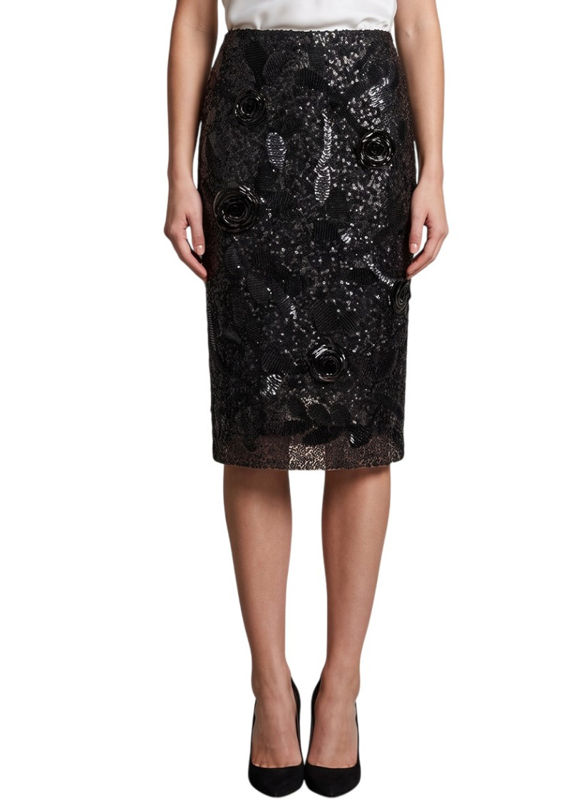 Skirt With Floral Decoration