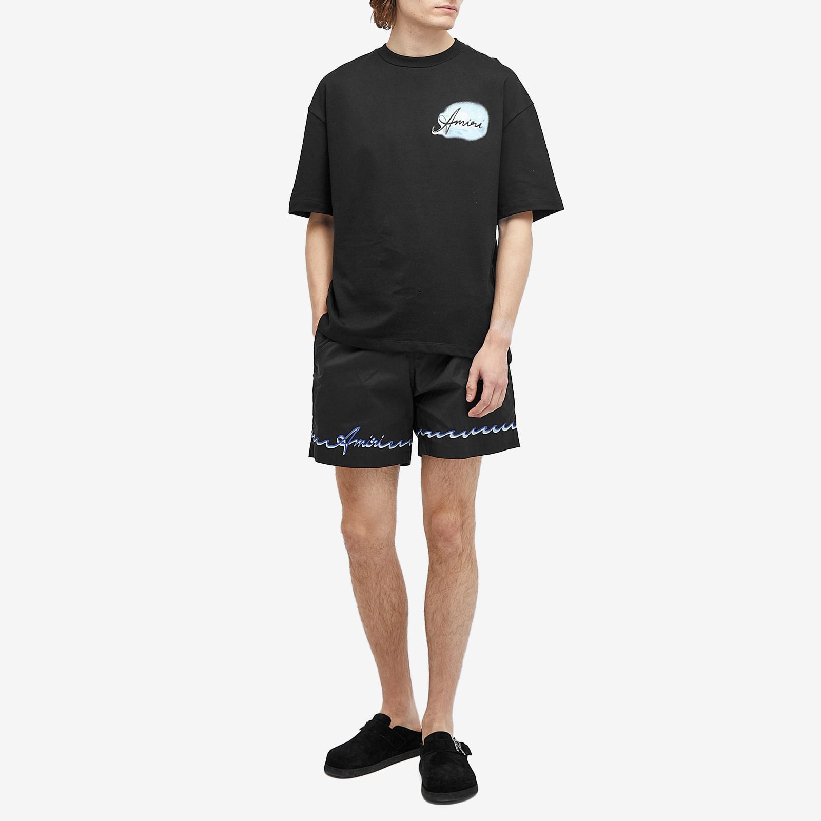 Men's Wave Swim Shorts in Black