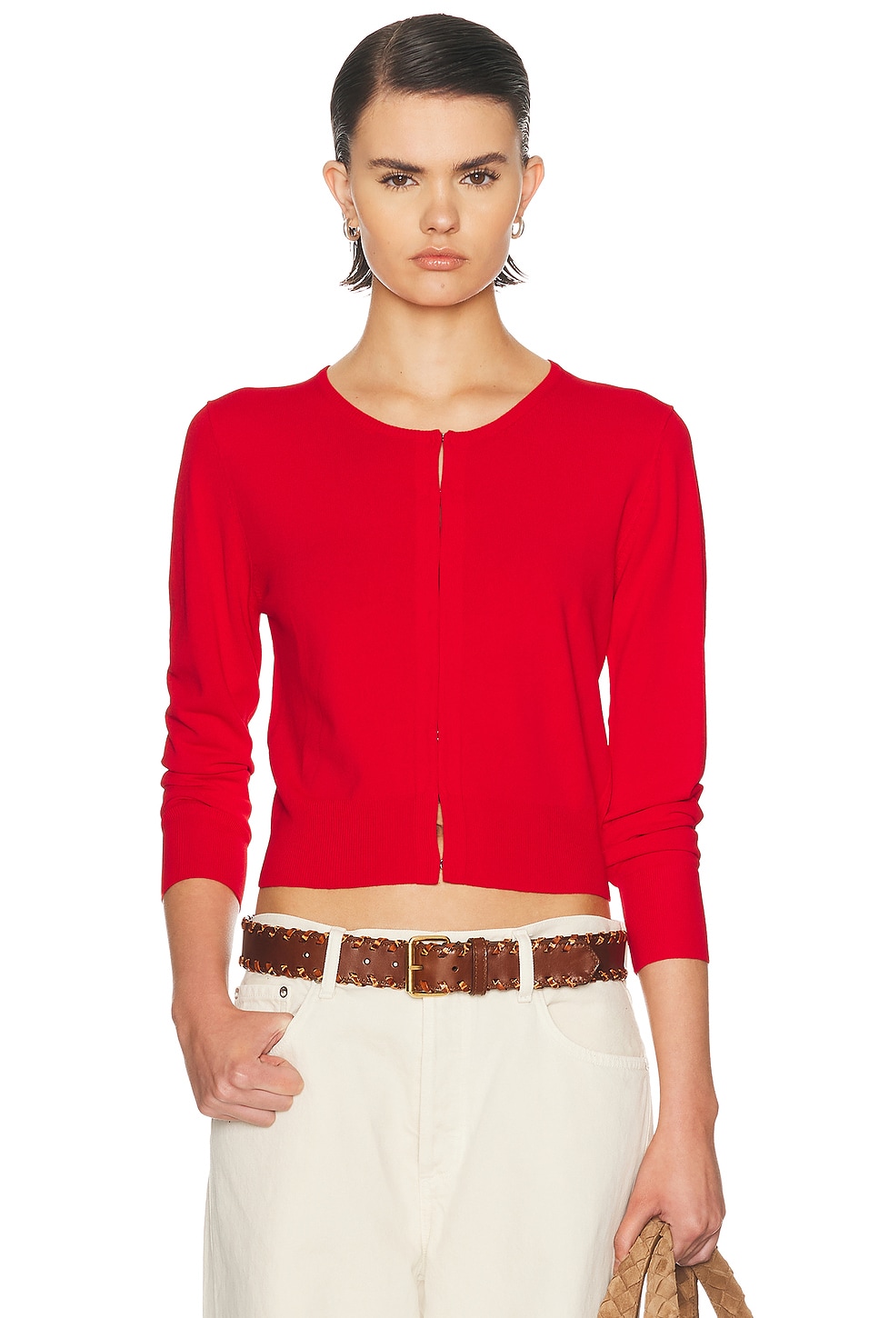 Brandon Maxwell Ellery Shrunken Cardigan in Red - Red. L also in M