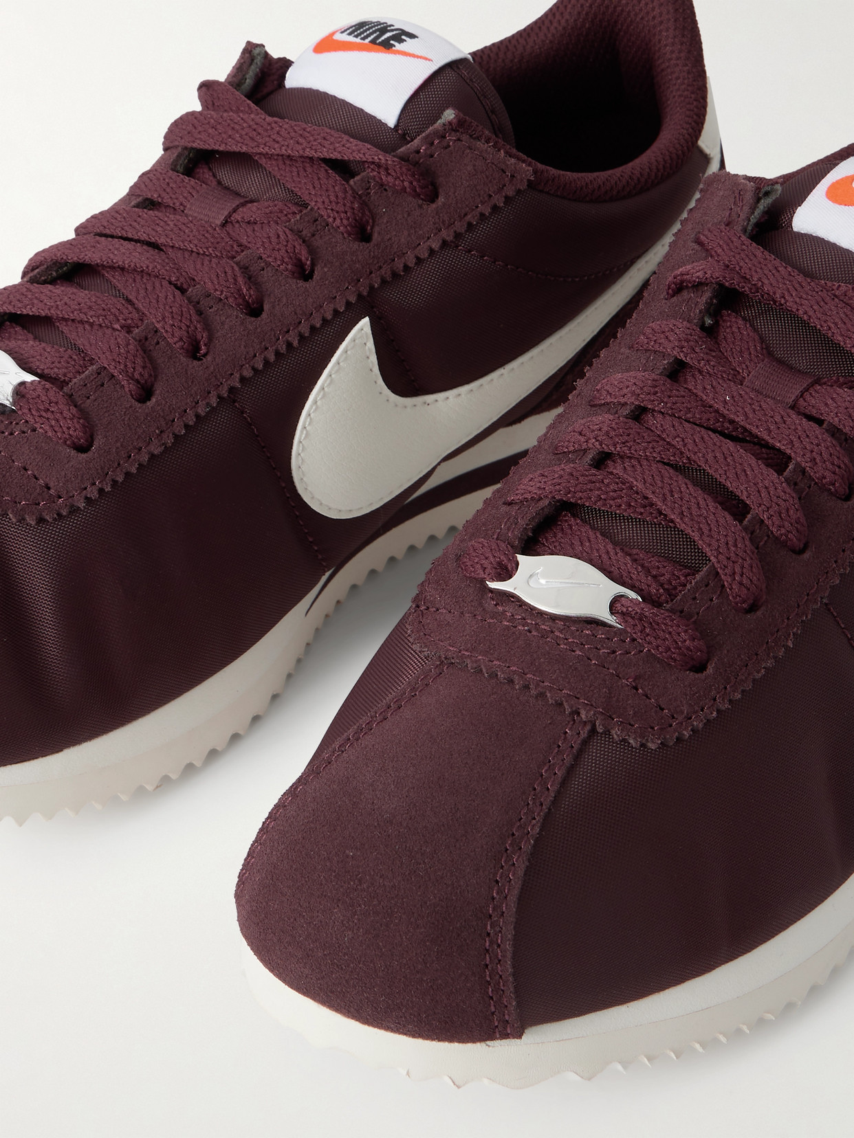Cortez Leather And Suede-trimmed Canvas Sneakers - Burgundy