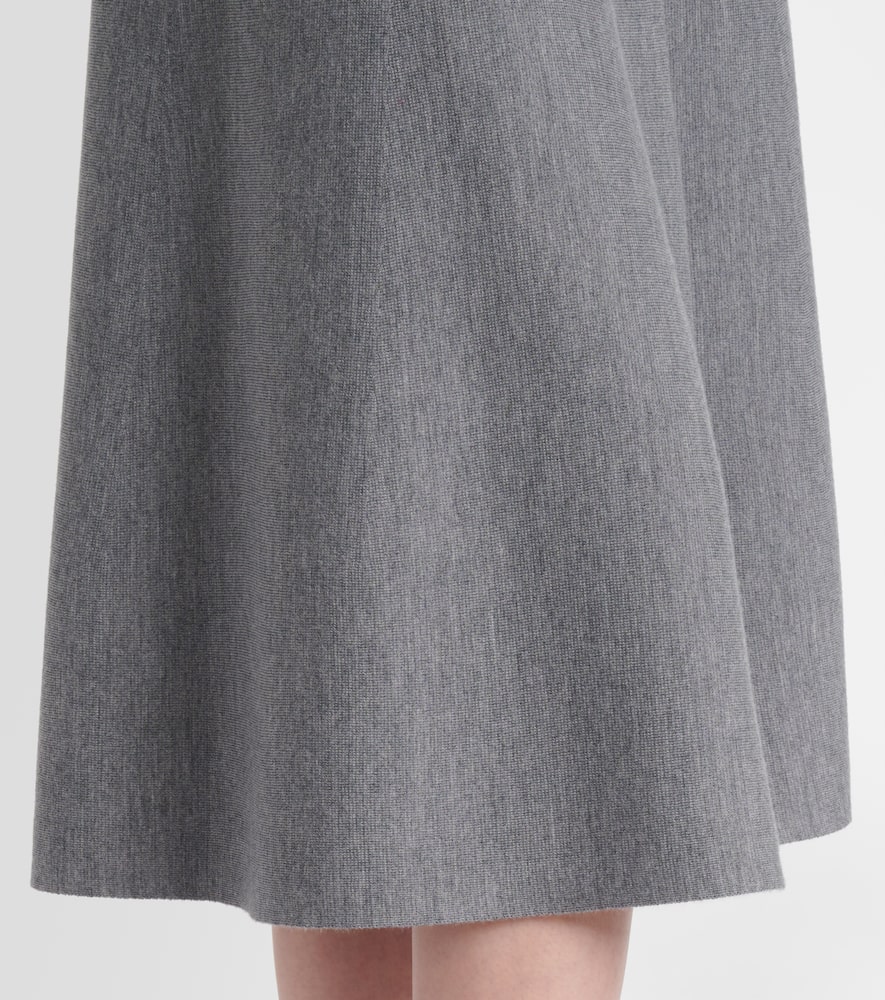 Wool high-rise midi skirt