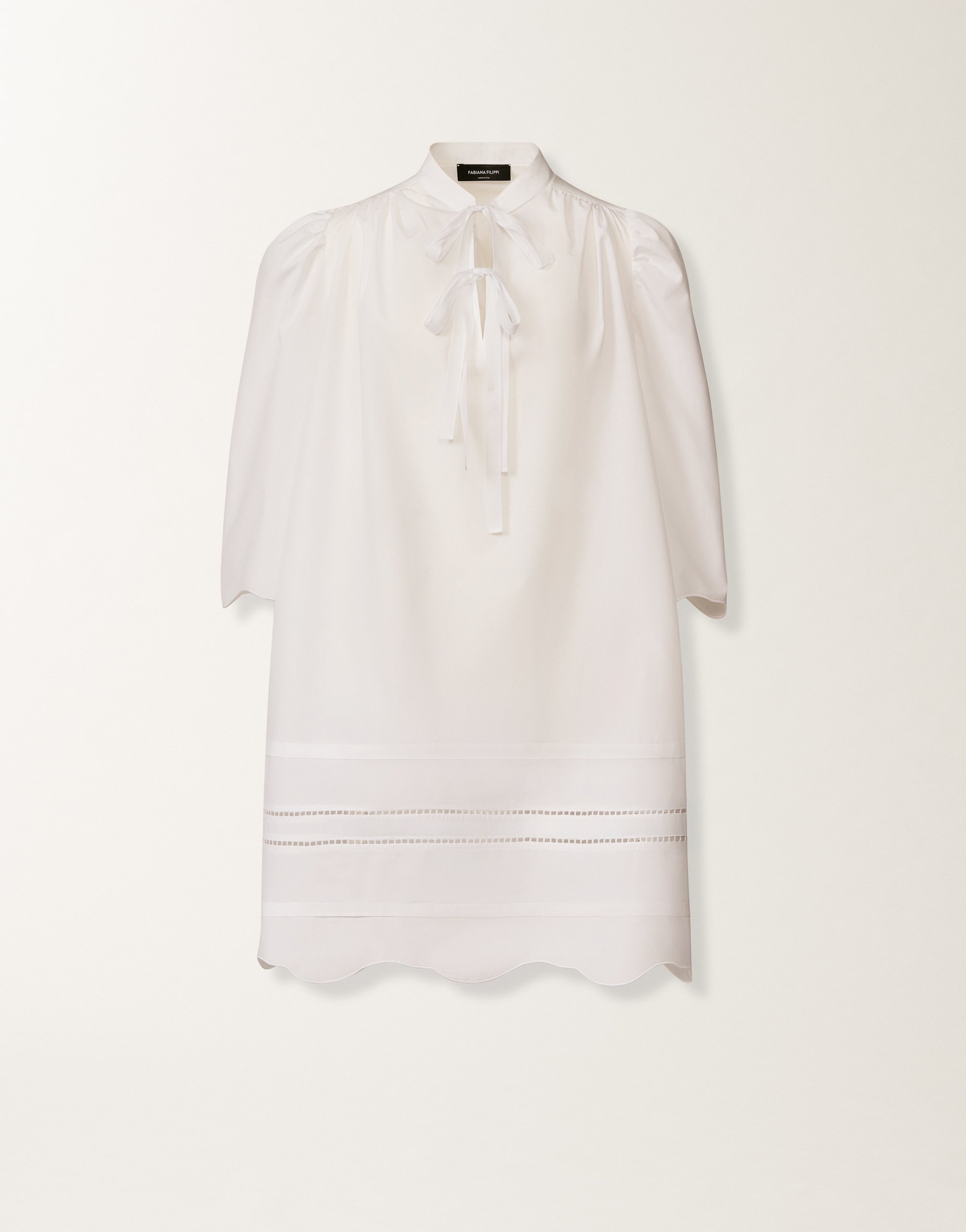 Optical white poplin dress