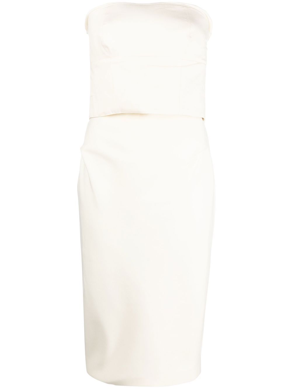 Strapless midi dress - White