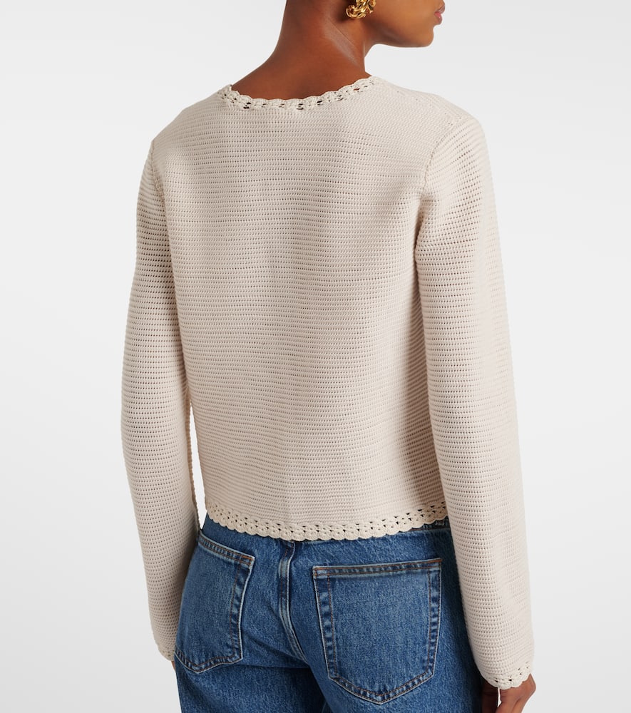 Crochet-trimmed wool-blend jacket