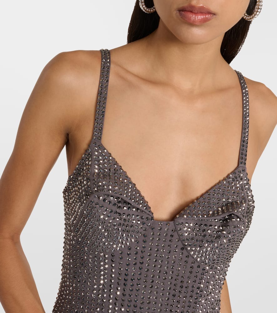 Area Crystal-embellished jersey gown