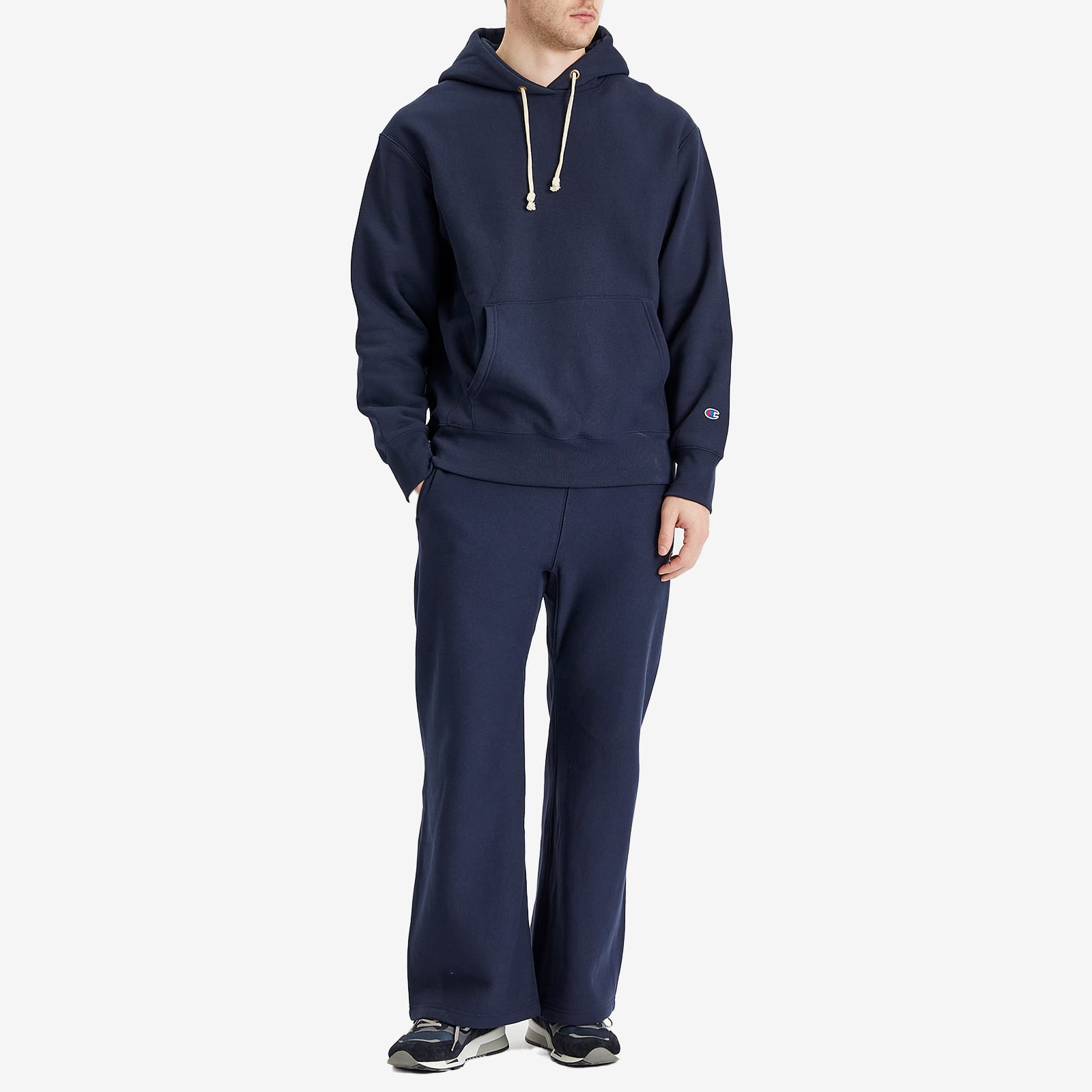 Men's Reverse Weave Fleece Hoodie in Blue