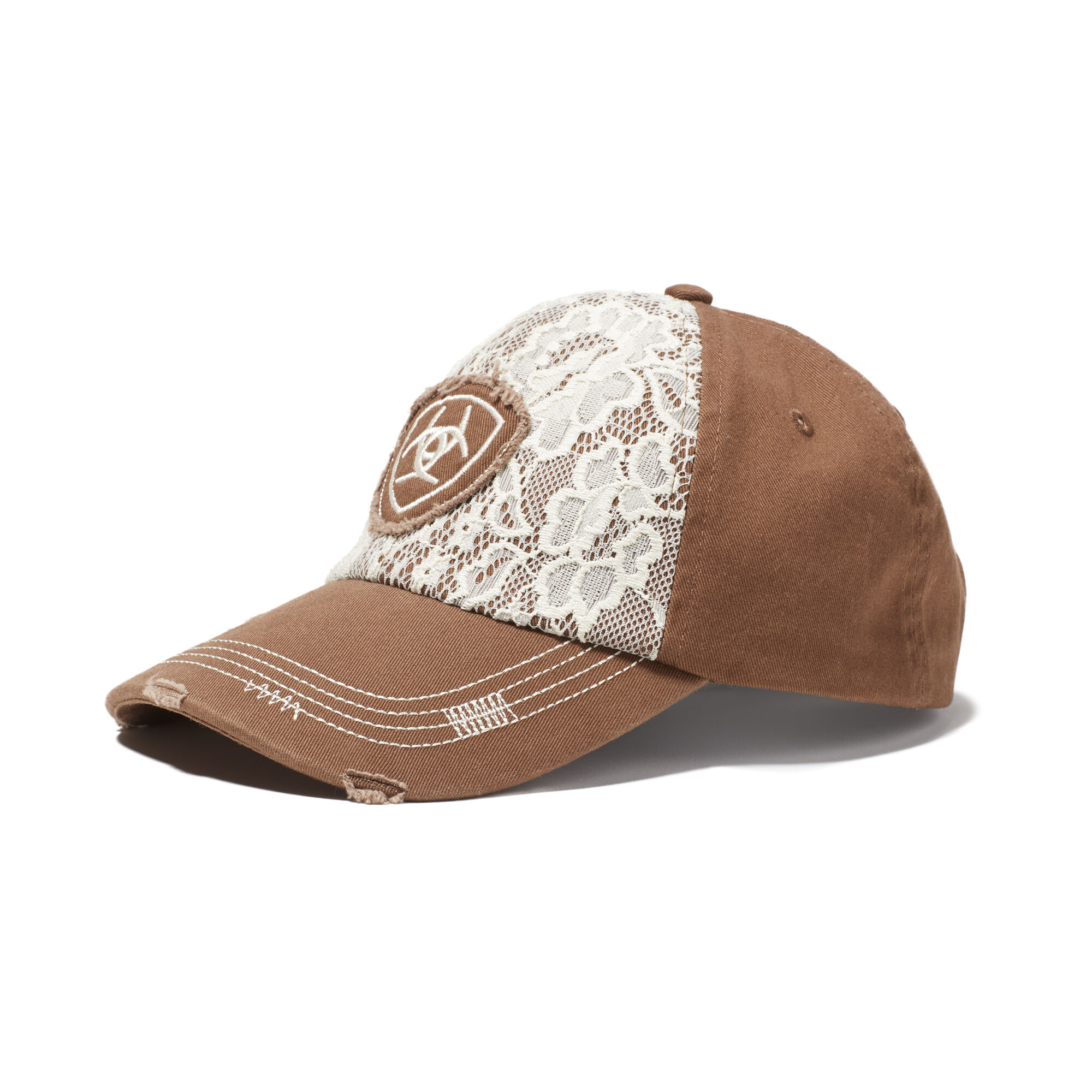 Women's Lace Logo Cap in Brown, by