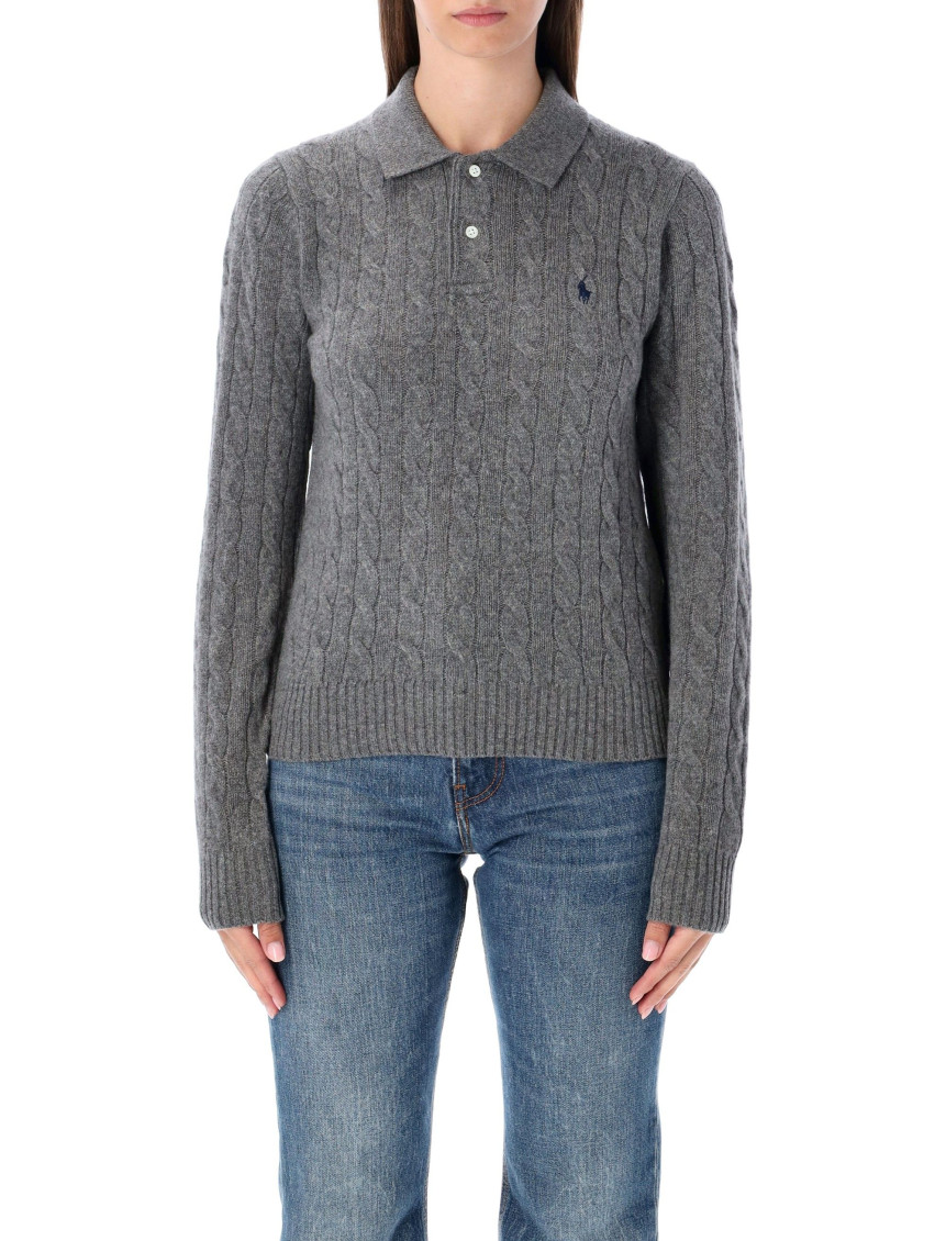 Grey Cable-knit Sweater