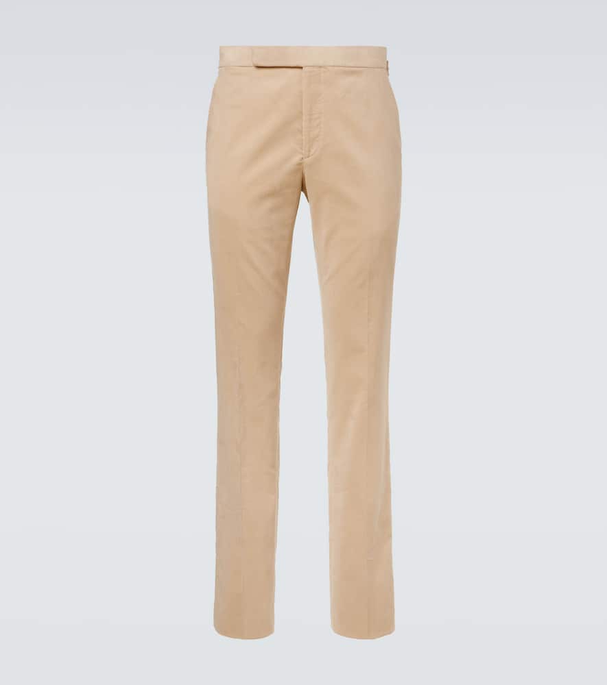 Cotton corduroy straight pants