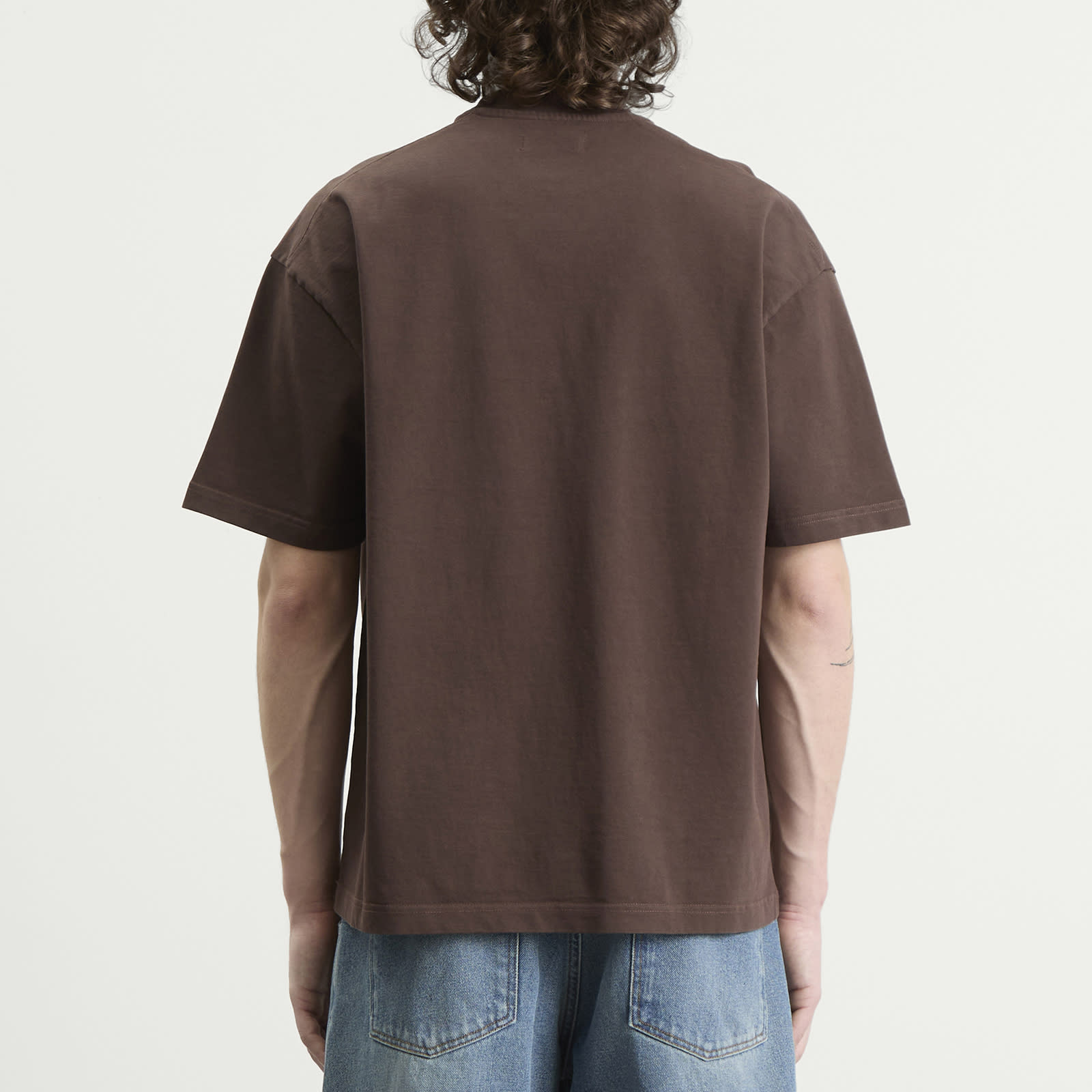 Men's College T-Shirt Washed Brown