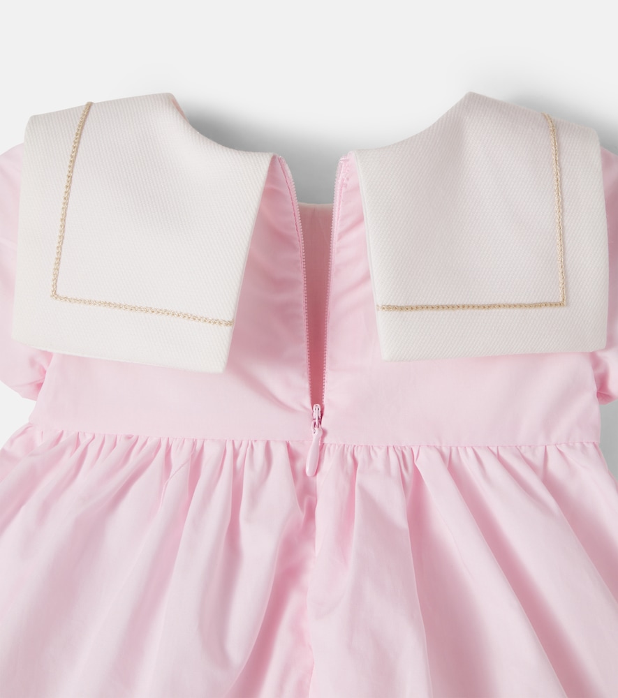 Baby floral-appliqué cotton poplin dress