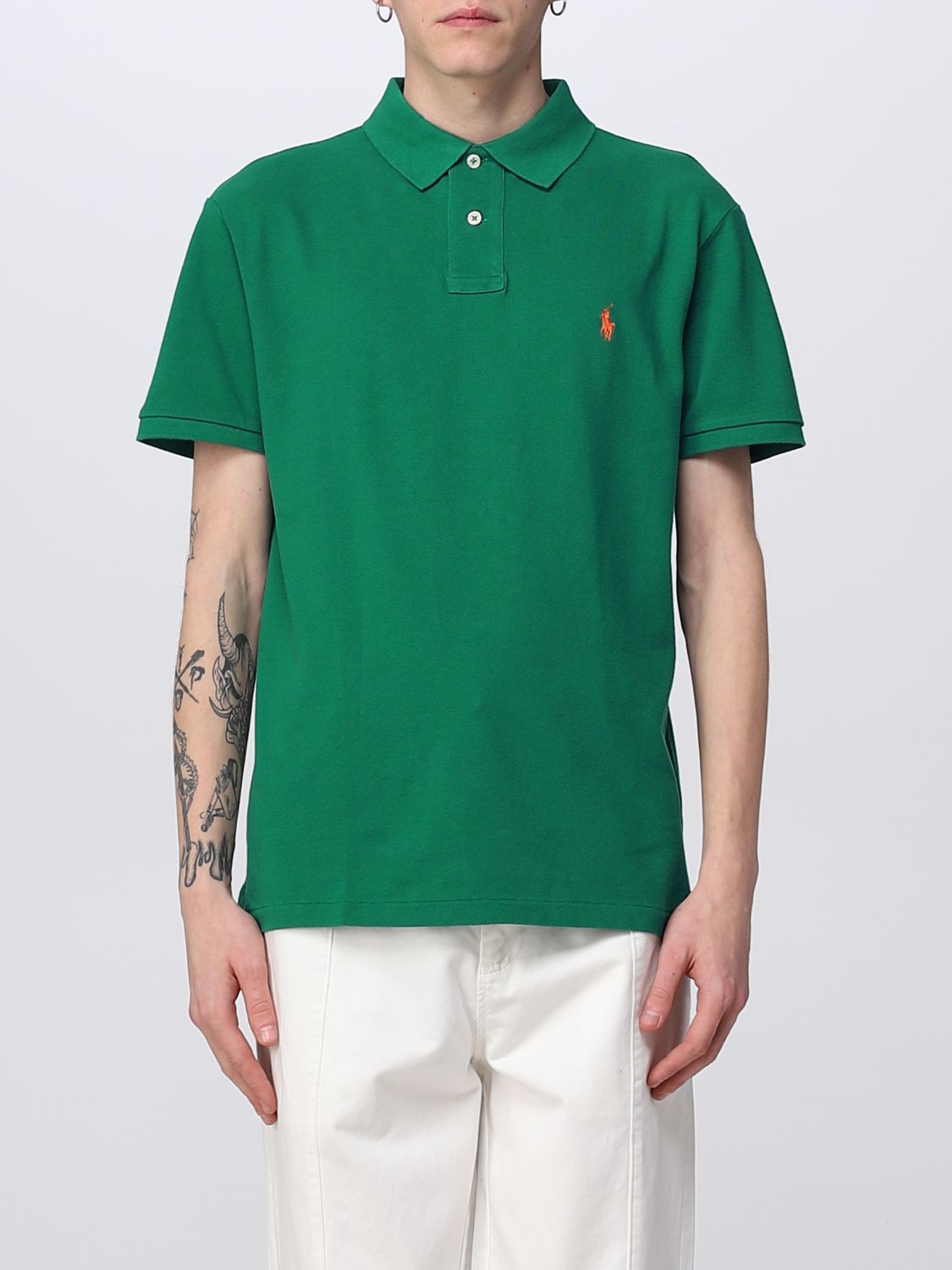 Polo Shirt Men color Grass Green