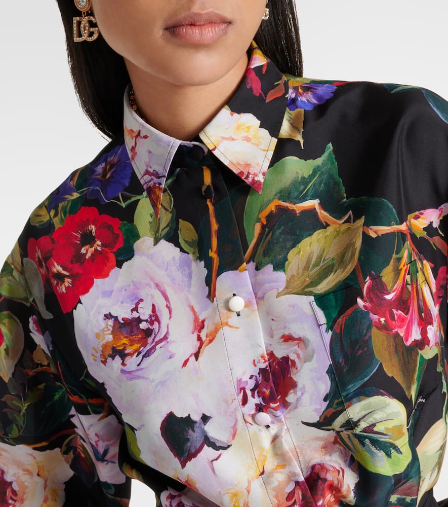 Dolce & Gabbana Floral silk satin shirt dress