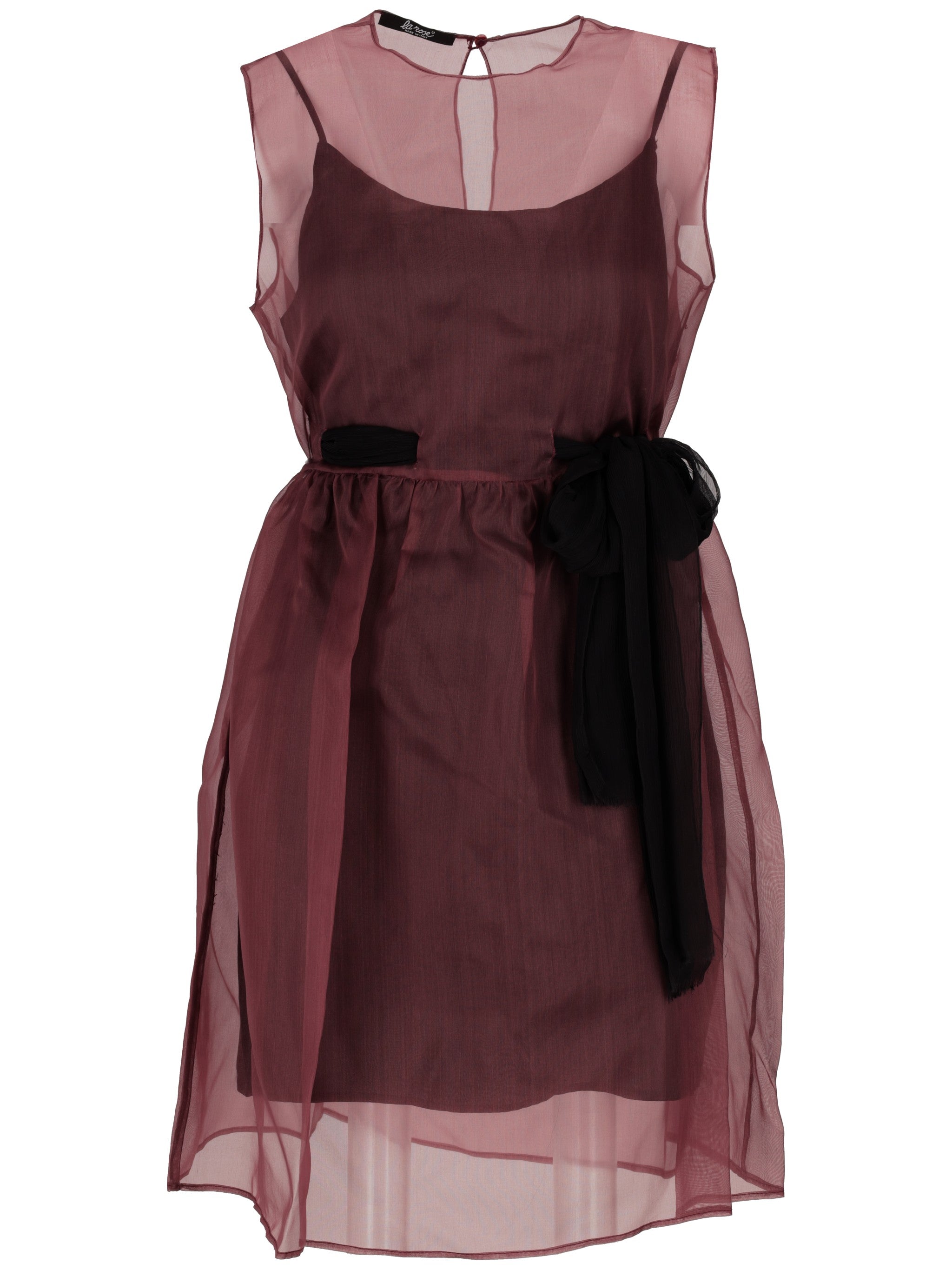 La Rose La Rose Vestito Con Sottoveste Bordeaux