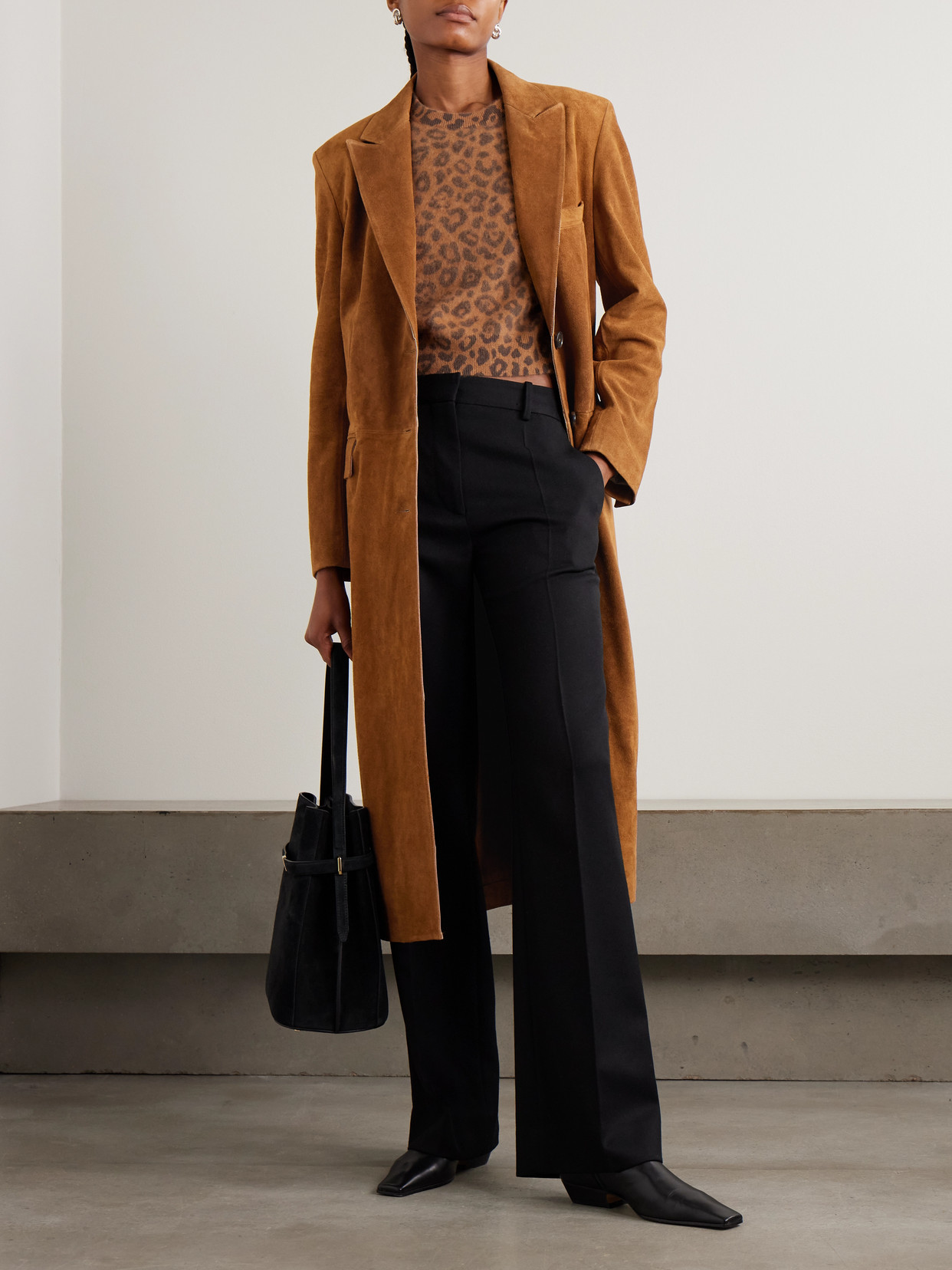 Alissa Suede Coat - Brown