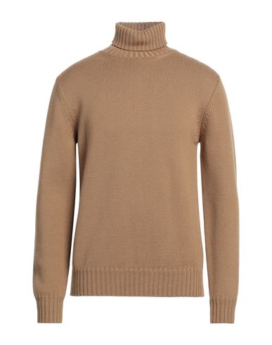 Alpha Studio Man Turtleneck Sand Size 38 Merino Wool