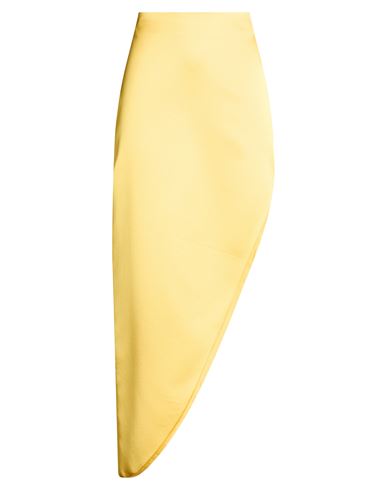 Woman Mini skirt Yellow Size 8 Polyester, Elastane
