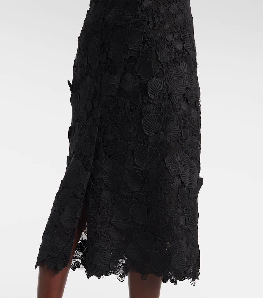 Orchid floral guipure midi dress