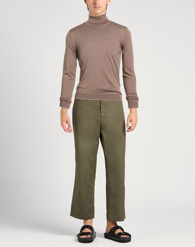 Man Turtleneck Taupe Size S Virgin Wool