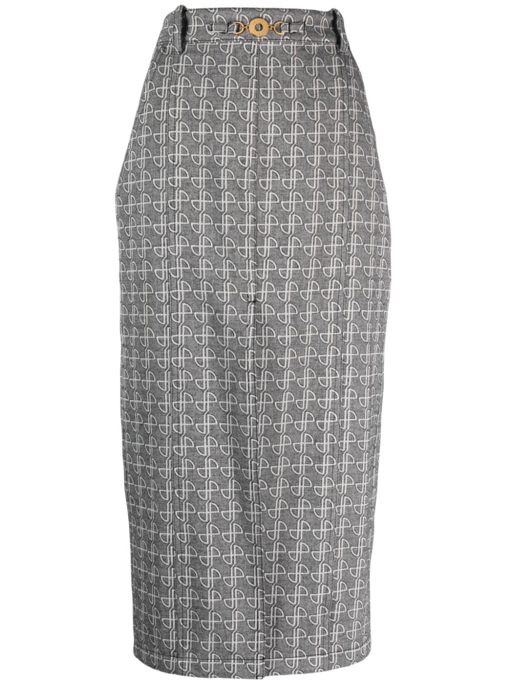 JP monogram slit midi skirt - Grey