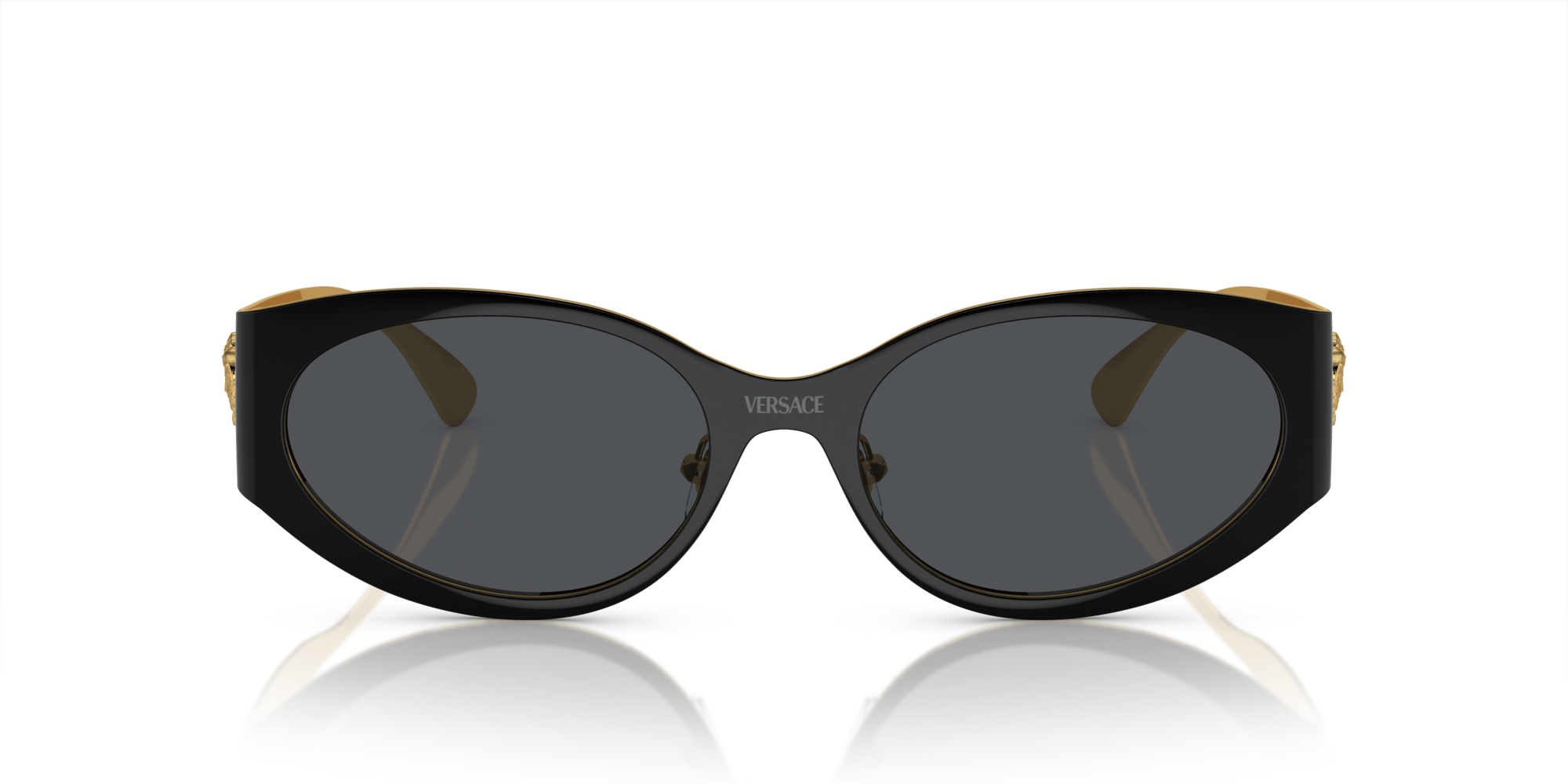 Versace Woman Versace VE2263 143387 Sunglasses Metal Black Grey Round Norma