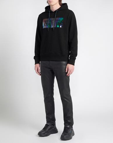 Man Sweatshirt Black Size L Cotton, Elastane