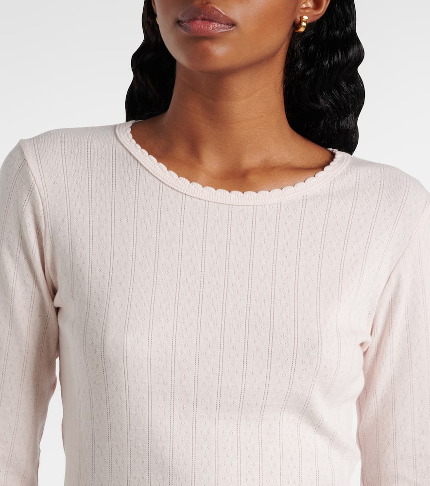 Pointelle cotton T-shirt