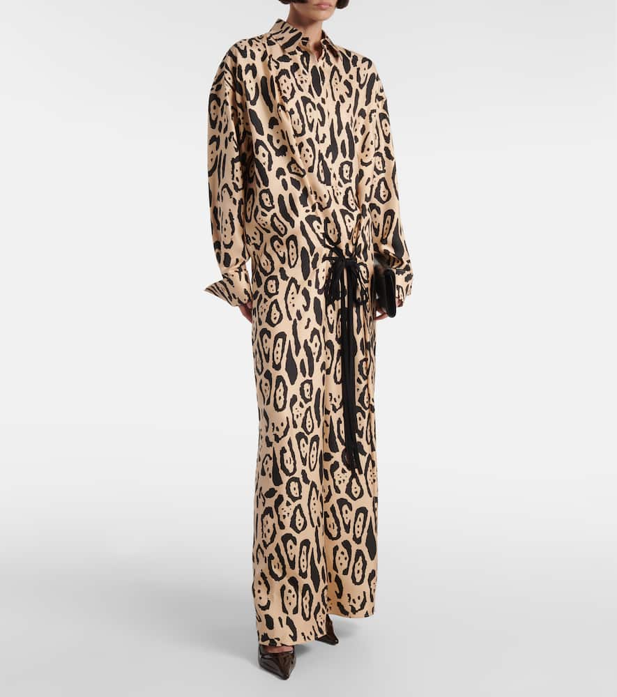 Astoria printed silk twill gown