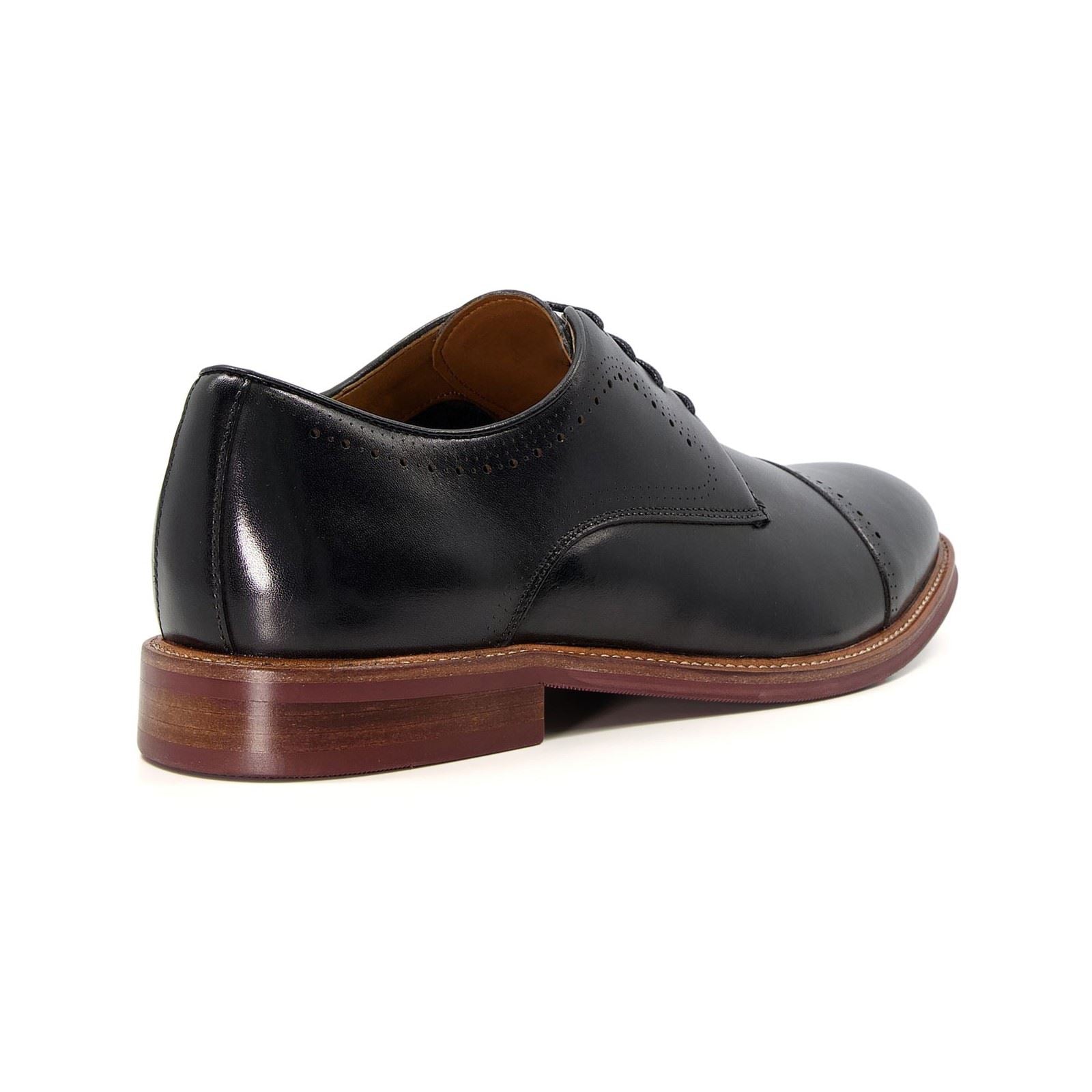 Dune Savion Leather Men's Black Oxford Shoe